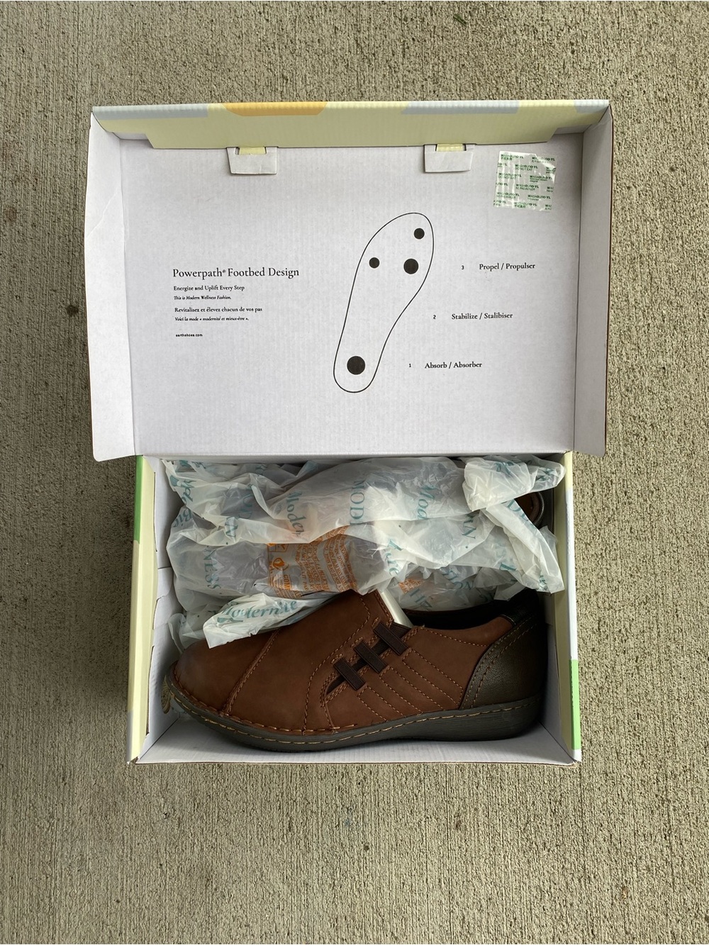 Origins Tamara Teri Wide Brown Leather Slip Ons - new in box